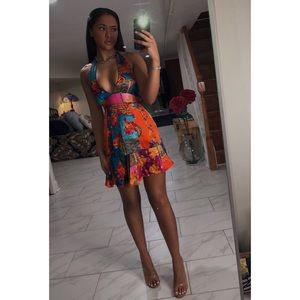 Silk Halter Skirt Set